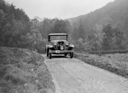 Ford Model A of EAL Midgely competing in the MCC Sporting Trial, 1930. Artist: Bill Brunell.