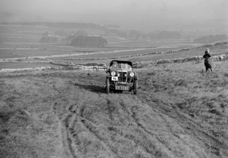 MG M type of RD Crump competing in the MCC Sporting Trial, 1930. Artist: Bill Brunell.