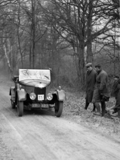 AC tourer competing in the Sunbeam Motor Car Club Bognor Trial, 1929. Artist: Bill Brunell.