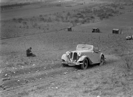 Frazer-Nash BMW 319/55 at the London Motor Club Coventry Cup Trial, Knatts Hill, Kent, 1938. Artist: Bill Brunell.