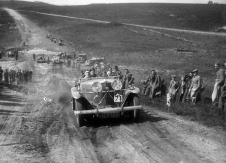 Talbot 105 competing in a motoring trial, Bagshot Heath, Surrey, 1930s. Artist: Bill Brunell.