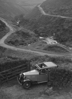Kitty Brunell road testing a Standard Little Twelve saloon, c1932. Artist: Bill Brunell.