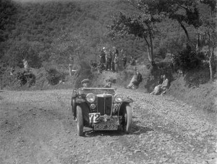 MG PA competing in the Mid Surrey AC Barnstaple Trial, Beggars Roost, Devon, 1934. Artist: Bill Brunell.