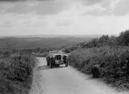 MG TA of JES Jones of the Cream Cracker Team competing in the MCC Torquay Rally, 1938. Artist: Bill Brunell.