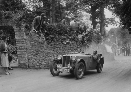MG TA of Ken Crawford of the Cream Cracker Team, Torbay, Devon, MCC Torquay Rally, 1938. Artist: Bill Brunell.