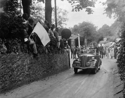 Ford Model C 10 of J Whalley competing in the MCC Torquay Rally, Torbay, Devon, 1938. Artist: Bill Brunell.