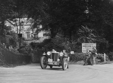 MG TA of RA MacDermid competing in the MCC Torquay Rally, Torbay, Devon, 1938. Artist: Bill Brunell.