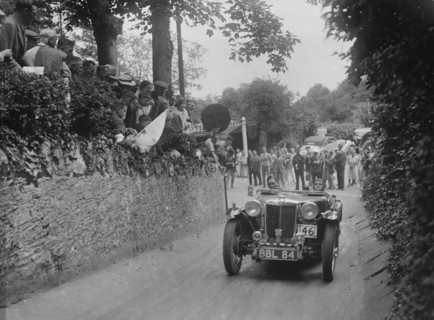 MG TA of Archie Langley of the Three Musketeers team, MCC Torquay Rally, Torbay, Devon, 1938. Artist: Bill Brunell.