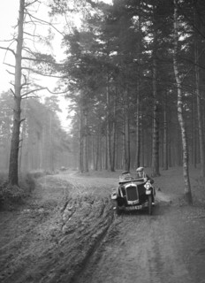 GN of C Finch taking part in the JCC General Efficiency Trial, Oxshott Woods, Surrey, 1923. Artist: Bill Brunell.