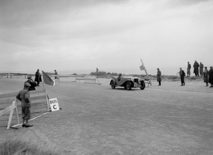MG Magnette of CS Grant competing in the RSAC Scottish Rally, 1934. Artist: Bill Brunell.