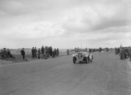 Singer Le Mans of Archie Langley competing in the RSAC Scottish Rally, 1934. Artist: Bill Brunell.