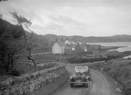 Triumph open tourer of Joan Richmond competing in the RSAC Scottish Rally, 1934. Artist: Bill Brunell.