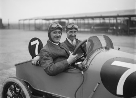 W Bickell in his Singer at the JCC 200 Mile Race, Brooklands, Surrey, 1921. Artist: Bill Brunell.