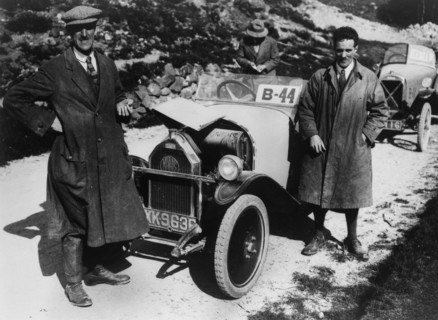 Mathis 7.5 hp of HG Cassie and Salmson of Armand Bovier at the Scottish Light Car Trial, 1922. Artist: Bill Brunell.
