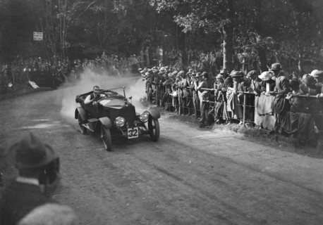 Vauxhall 30/98 open tourer competing in the MAC Shelsley Walsh Hillclimb, Worcestershire, 1923. Artist: Bill Brunell.