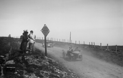 Talbot of HG Day and Salmson of Armand Bovier taking part in the Scottish Light Car Trial, 1922. Artist: Bill Brunell.
