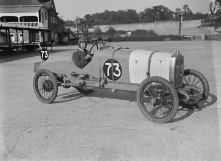 Enfield-Allday of J Chance, JCC 200 Mile Race, Brooklands, 1921. Artist: Bill Brunell.