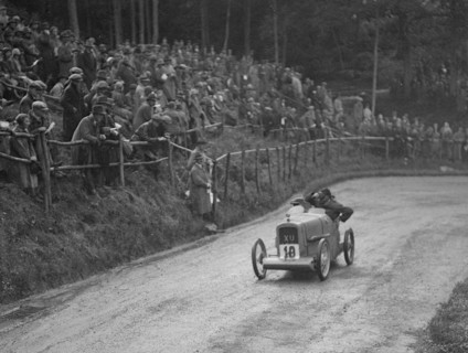 Austin 7 Gordon England Brooklands at the MAC Shelsley Walsh Hillclimb, Worcestershire, 1927. Artist: Bill Brunell.