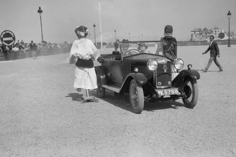 Riley at the Boulogne Motor Week, France, 1928. Artist: Bill Brunell.