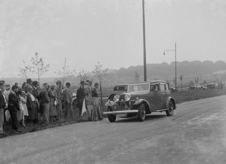 Talbot 95 saloon of CS Grant competing in the RSAC Scottish Rally, 1933 Artist: Bill Brunell.