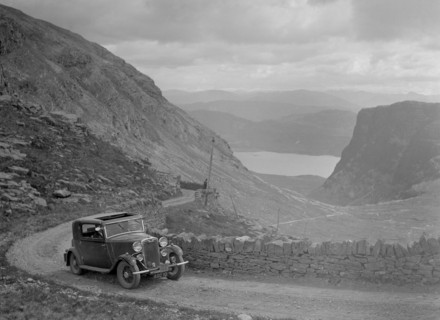 Crossley of Miss VJM Stephenson competing in the RSAC Scottish Rally, 1936 Artist: Bill Brunell.