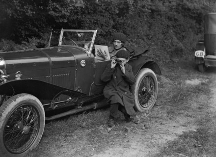 Amilcar CGS3 of HP Powell at the Brighton & Hove Motor Club Trial, 1920s. Artist: Bill Brunell.
