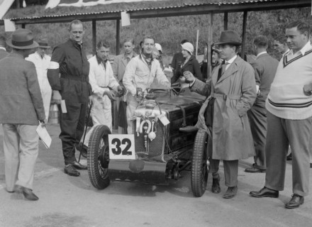 MG C type of Goldie Gardner at the RAC TT Race, Ards Circuit, Belfast, 1932. Artist: Bill Brunell.