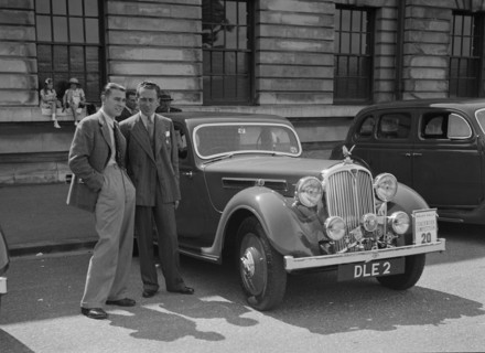 Rover 4-door saloon of FD Cooper at the South Wales Auto Club Welsh Rally, 1937 Artist: Bill Brunell.