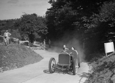 RGJ Nash driving Vieux Charles III, 1912 Lorraine-Dietrich, at the VSCC Croydon Speed Trials, 1937. Artist: Bill Brunell.
