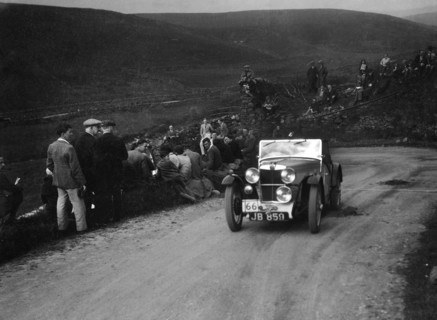 MG J2 of RA MacDermid competing in the MCC Edinburgh Trial, West Stonesdale, Yorkshire Dales, 1933. Artist: Bill Brunell.