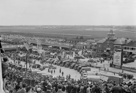 Ford Day at Brooklands motor racing circuit, Surrey, 1930s. Artist: Bill Brunell.