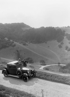 Kitty Brunell's Talbot 14/45, Box Hill, Surrey, c1930 Artist: Bill Brunell.