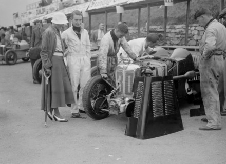 MG C type Midget of Hugh Hamilton in the pits at the RAC TT Race, Ards Circuit, Belfast, 1932. Artist: Bill Brunell.