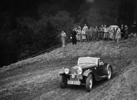 Morgan of PHG Morgan competing in the MCC Edinburgh Trial, Roxburghshire, Scotland, 1938. Artist: Bill Brunell.