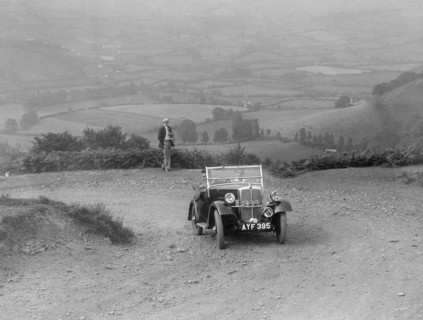 Morris Minor competing in the Barnstaple Trial, c1935. Artist: Bill Brunell.