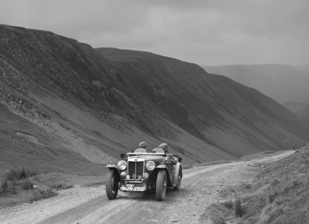 MG NA competing in the MG Car Club Abingdon Trial/Rally, 1939. Artist: Bill Brunell.