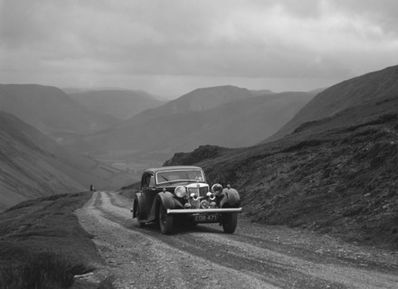 MG SA competing in the MG Car Club Abingdon Trial/Rally, 1939. Artist: Bill Brunell.