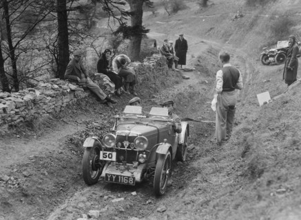 MG J2 of Kenneth Evans competing in the MG Car Club Abingdon Trial/Rally, 1939. Artist: Bill Brunell.