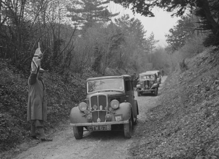 Two Standards competing in a Standard Car Club trial, late 1930s. Artist: Bill Brunell.