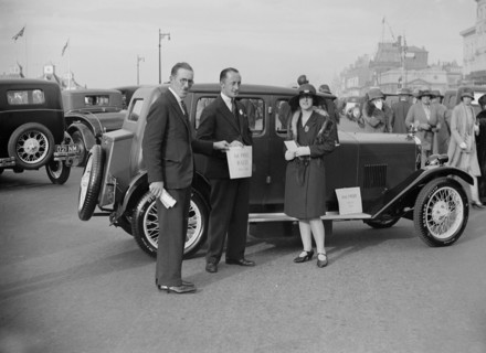 Riley Monaco saloon at the Southport Rally, 1928. Artist: Bill Brunell.