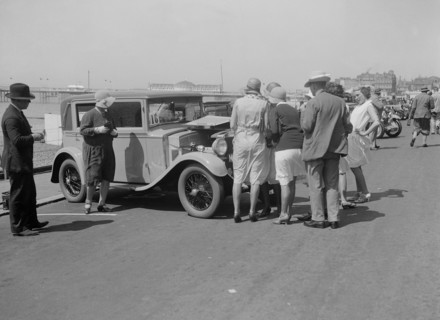 Bianchi saloon of Kitty Brunell at the B&HMC Brighton Motor Rally, Brighton, Sussex, 1930. Artist: Bill Brunell.