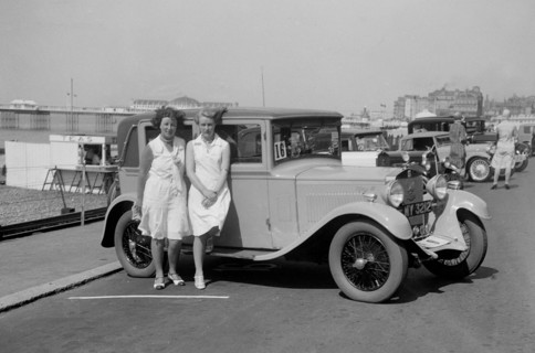 Bianchi saloon of Kitty Brunell at the B&HMC Brighton Motor Rally, Brighton, Sussex, 1930. Artist: Bill Brunell.