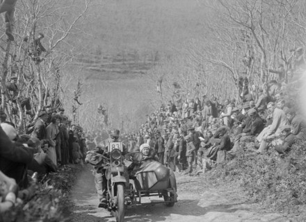 Harley-Davidson of RW Praill, MCC Lands End Trial, Hustyn Hill, Wadebridge, Cornwall, 1933. Artist: Bill Brunell.