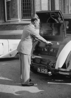 W Arnold with his Bentley at the Southport Rally, 1928. Artist: Bill Brunell.