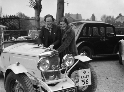 Riley Sprite of Kay Hague at the RAC Rally, 1938. Artist: Bill Brunell.