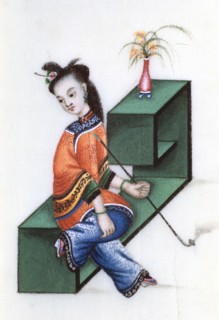 Smoking opium, mid 19th century. Artist: Anon