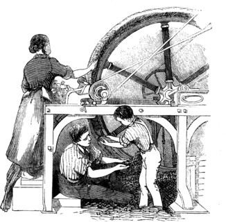 Worsted manufacturing, c1845. Artist: Unknown