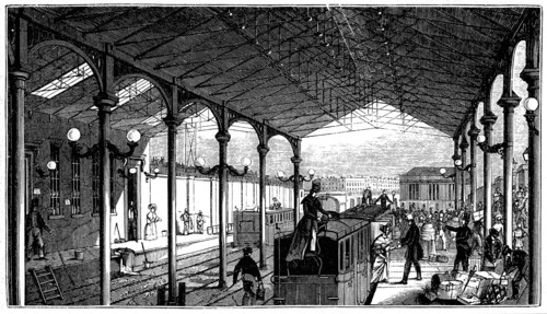 Euston Station, London terminus of London and Birmingham Railway, 1840. Artist: Unknown
