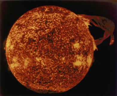 Large solar prominence in extreme ultraviolet light, 1973. Artist: Unknown
