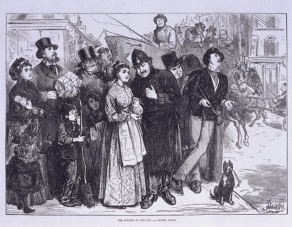 Public witness of the solar eclipse, London, c1870. Artist: Unknown